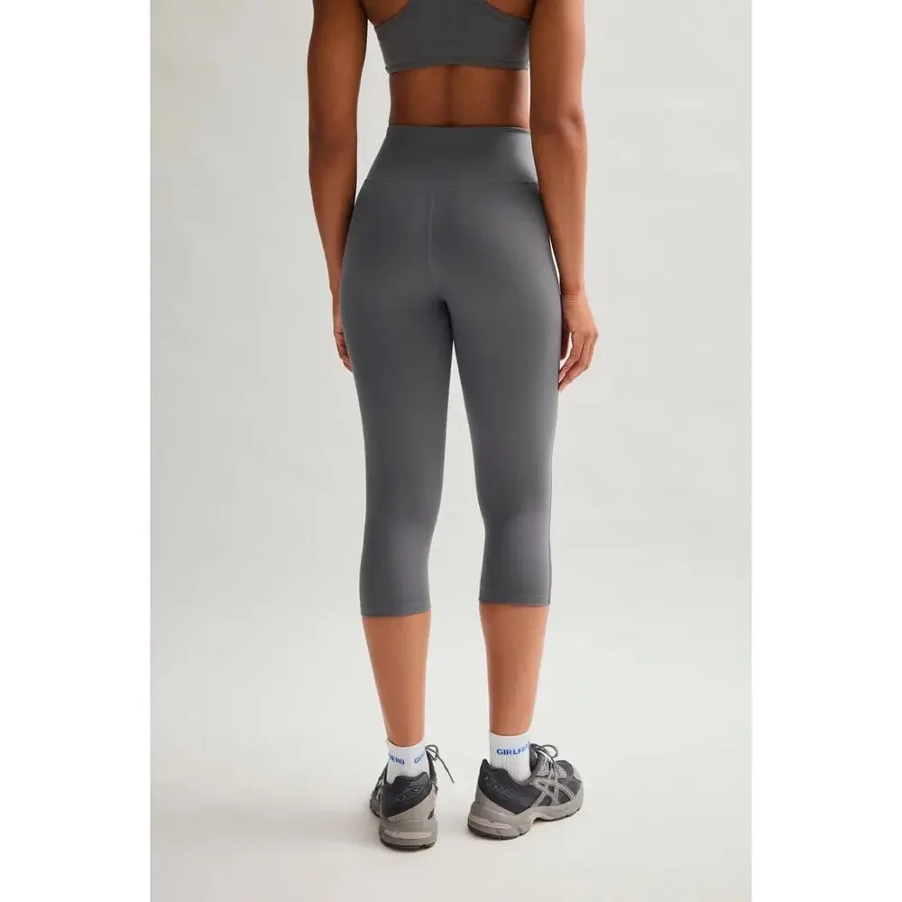 GIRLFRIEND COLLECTIVE Compressive High-Rise Capri Cropped Leggings Gray Size XL